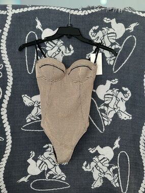 STAUD Black One-Piece with Gold Trim